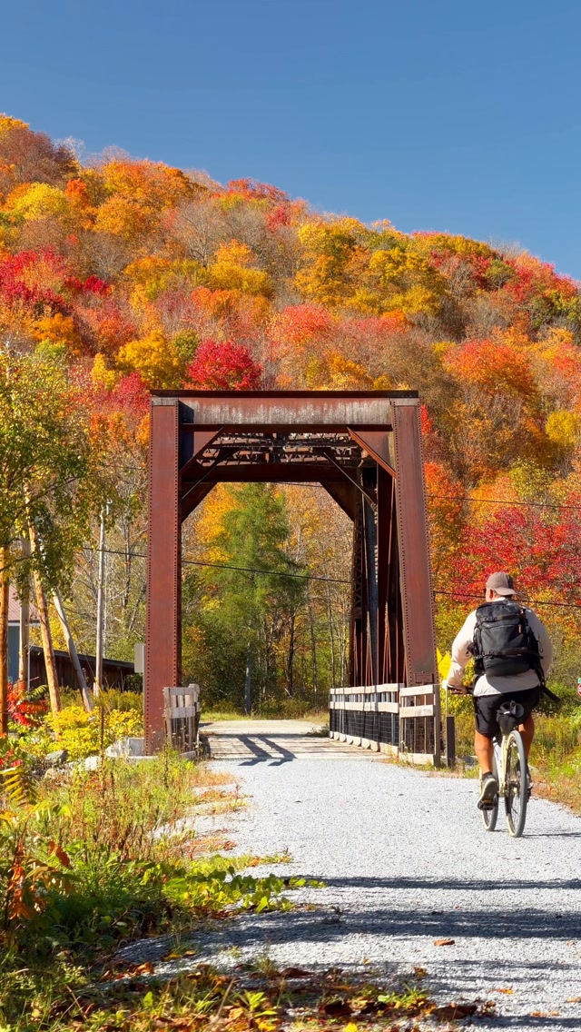 Fjällräven wind jacket collaboration on a Vermont rail trail